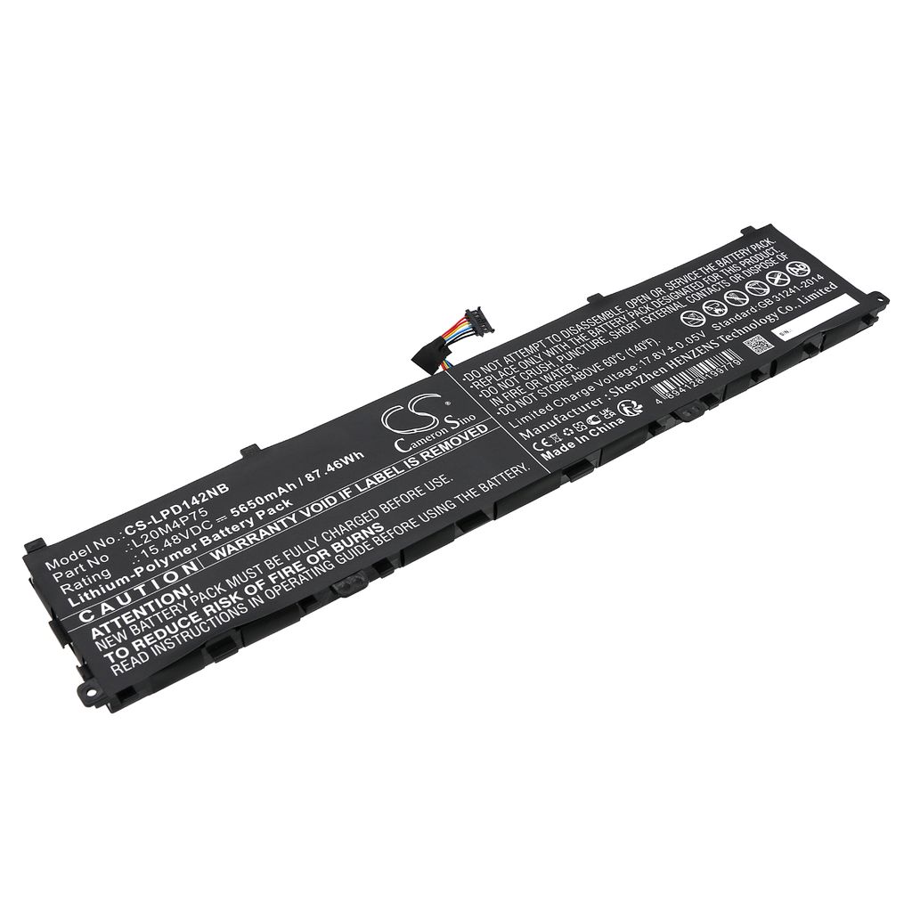 Batteri til Lenovo 5B11B79217,5B11B79218,5M11E25313,L20D4P75,L20M4P75,SB11B79215,SB11B79216 5650 mAh