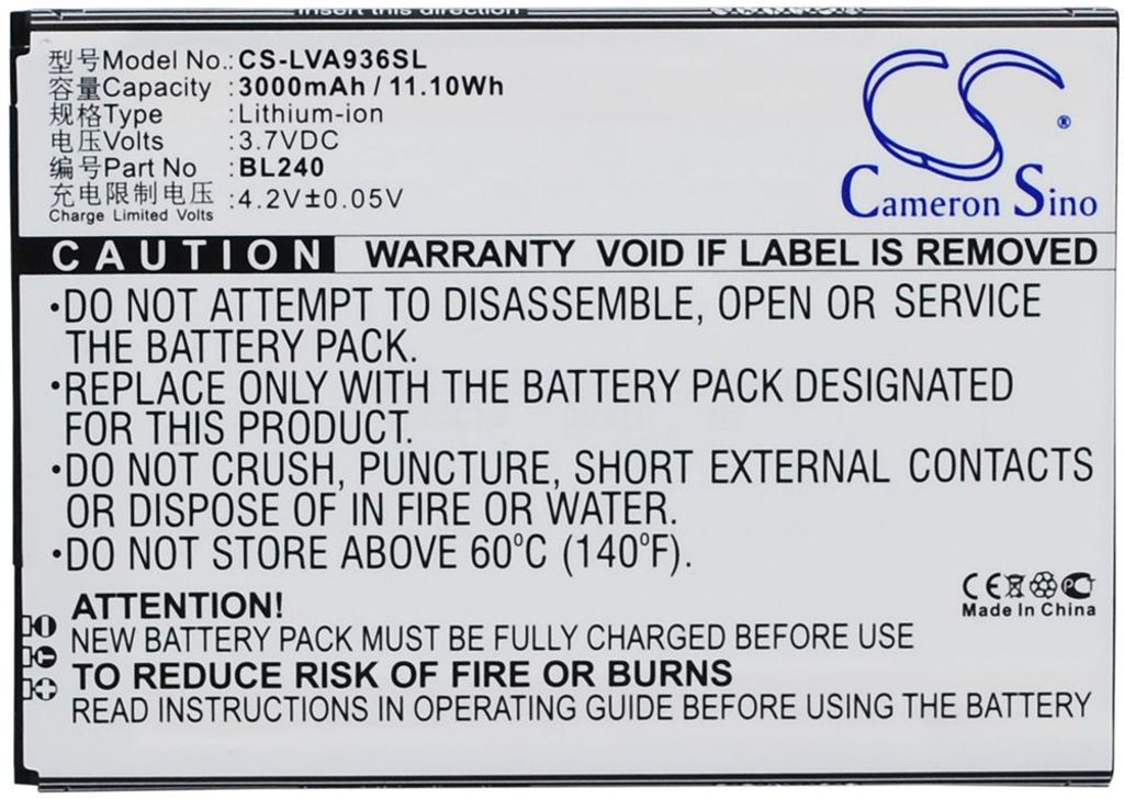 Batteri til Lenovo BL240 3000 mAh