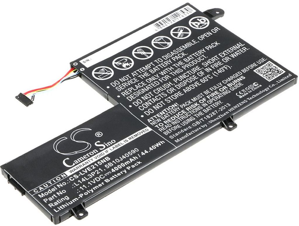 Batteri til Lenovo L14L3P21,5B10J40590,5B10G78609,5B10G78611,5B10K10180,5B10K10186,5B10K10214,5B10K10236,5B10M52813,5B1 4000 mAh