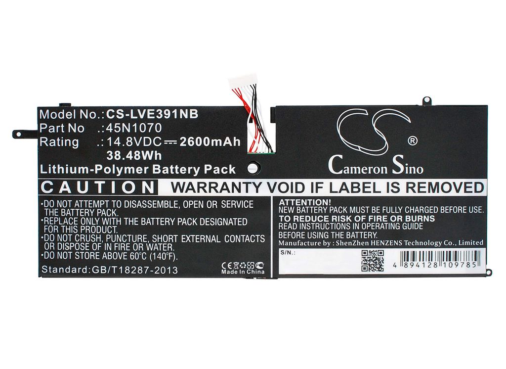 Batteri til Lenovo 45N1070,45N1071 2600 mAh