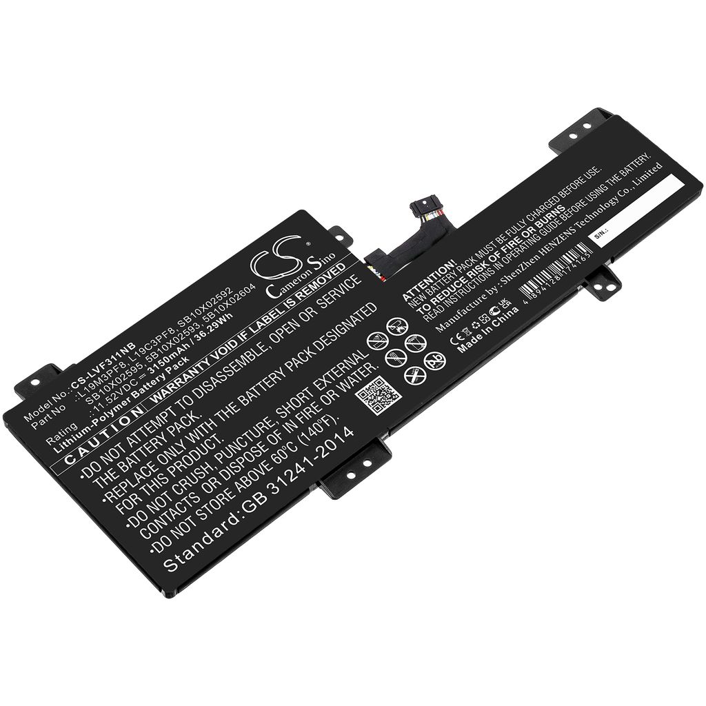 Batteri til Lenovo L19C3PF8,L19M3PF8,SB10X02592,SB10X02595,5B10X02593,5B10X02604 3150 mAh