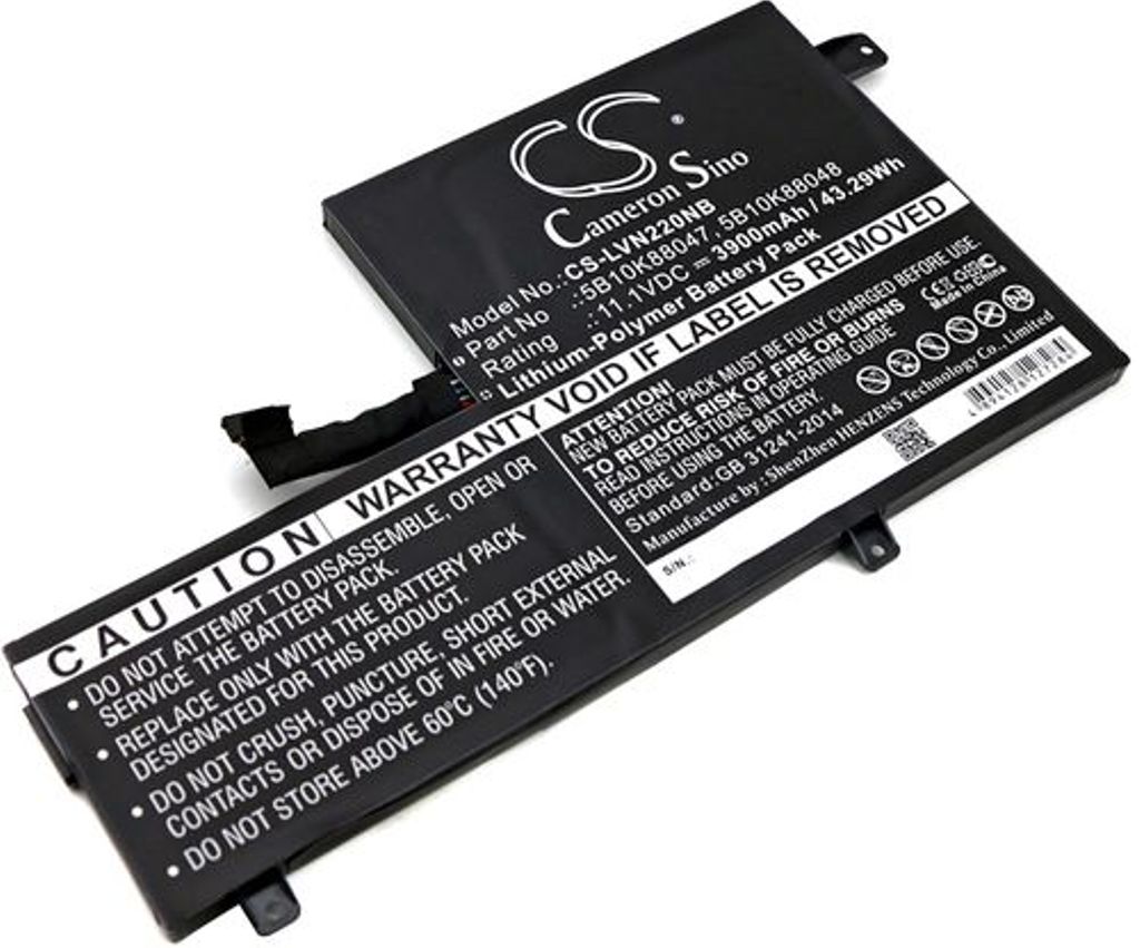 Batteri til Lenovo 5B10K88047,5B10K88048,5B10K88049,L15L3PB1,L15M3PB1,5B10W67247,5B10W67285,5B10W67340,SB10W67248,SB10W 3900 mAh