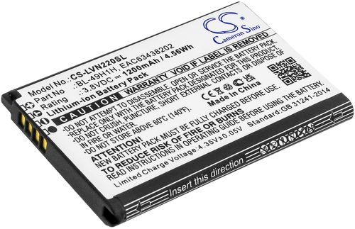 Batteri til LG BL-49H1H,EAC63438202 1200 mAh