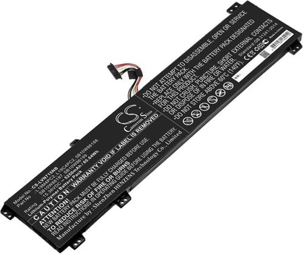 Batteri til Lenovo L19M4PC2,5B10W86188,L19C4PC2,SB10W86197,SB10W86199,L19C4PC1,L19M4PC1,SB10W86193,SB10W86198 5250 mAh