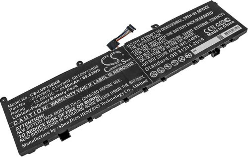 Batteri til Lenovo 01AY968,01AY969,4ICP4/67/141,5B10W13898,L17C4P72,L17L4P72,L17M4P72,SB10Q76928,SB10Q76929,SB10T83141, 5150 mAh
