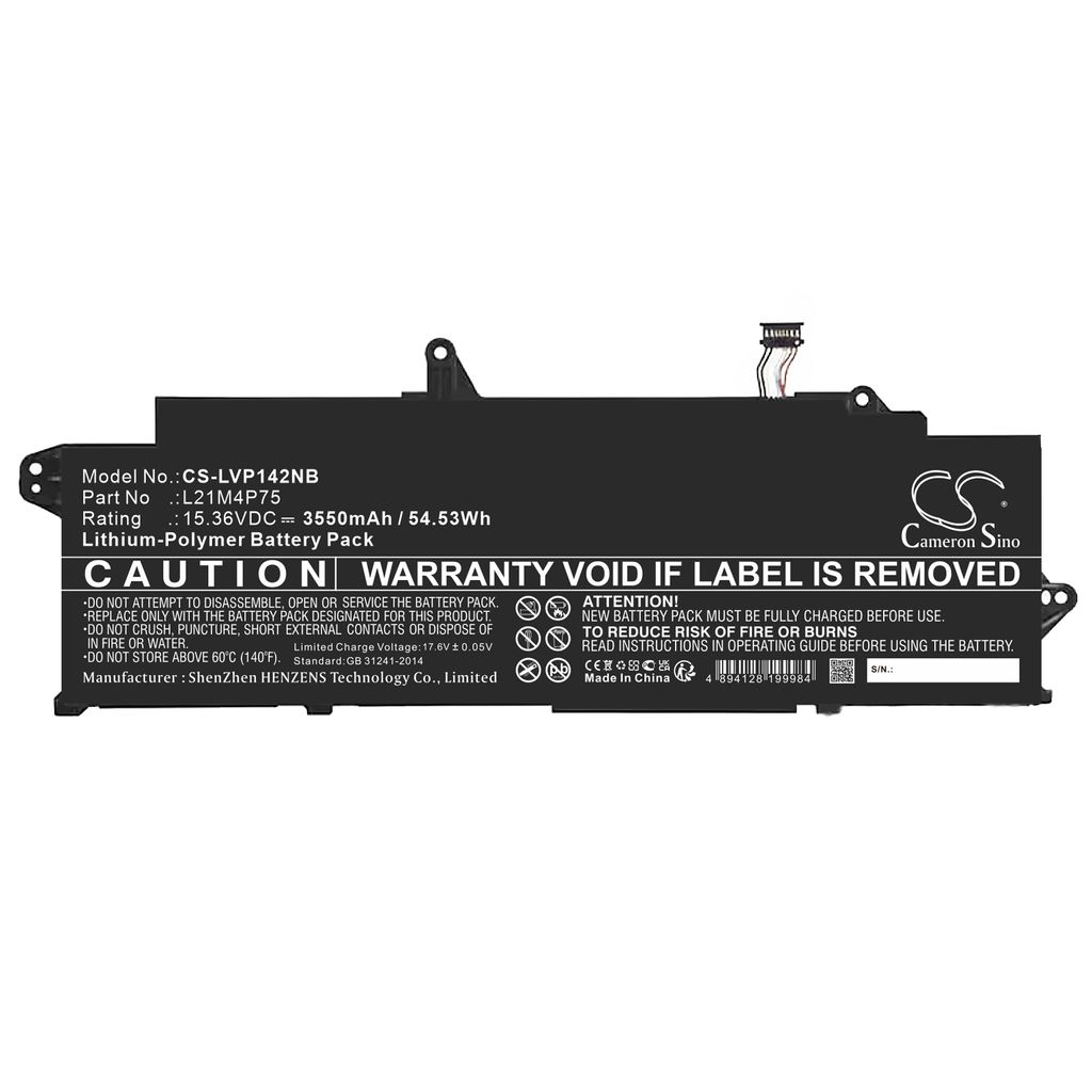 Batteri til Lenovo 5B10W51874,5B10W51875,5B10W51876,L21D4P74,L21L4P73,L21M4P75,SB10W51975,SB10W51976 3550 mAh