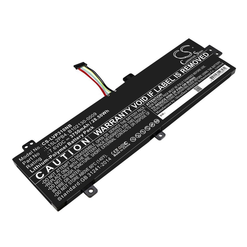 Batteri til Lenovo L15L2PB4,B102130-0009,L15M2PB3,5B10K88299,5B10K90804,L15S2TB0,5B10K90787,5B10L13960,L15C2PB5,L15C2PB 3750 mAh