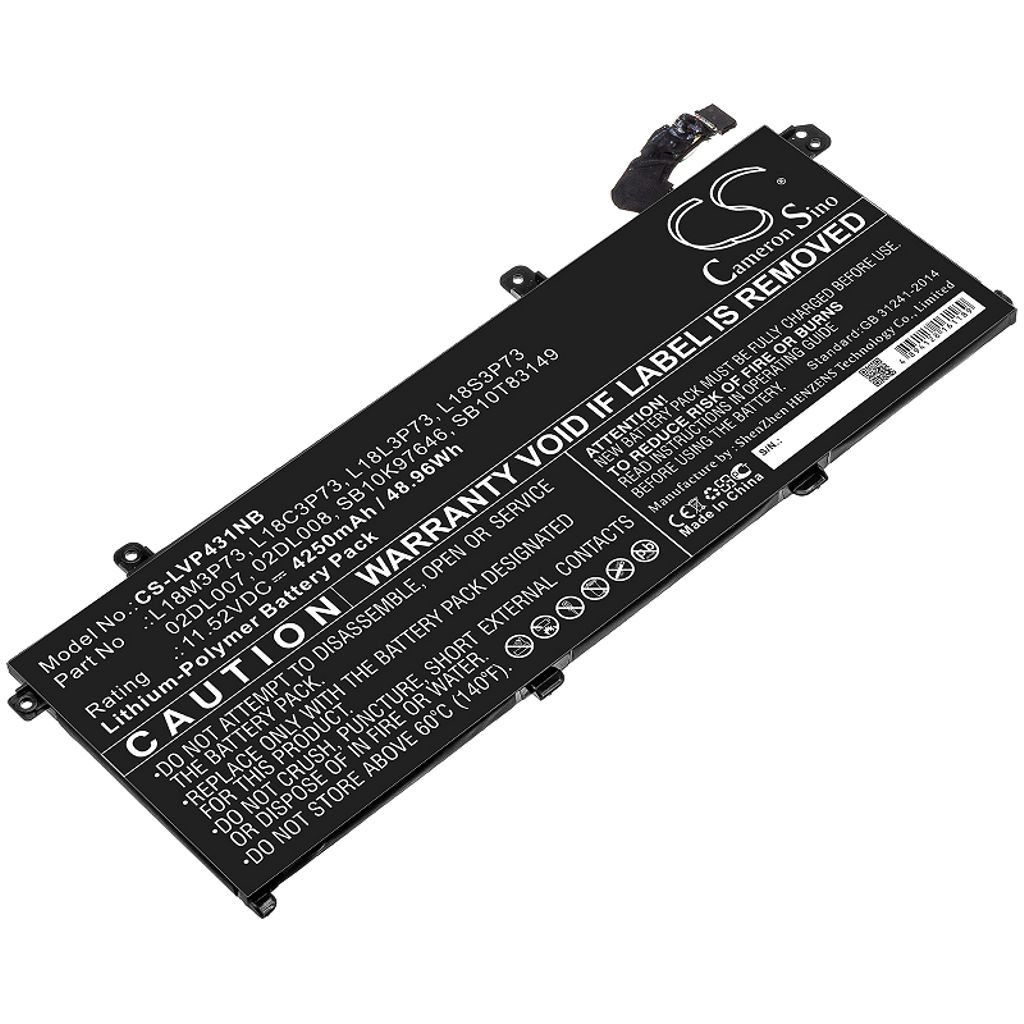 Batteri til Lenovo 02DL007,02DL008,3ICP5/80/73,5B10W13905,5B10W13906,L18C3P73,L18L3P73,L18M3P73,L18S3P73,SB10K97645,SB1 4250 mAh
