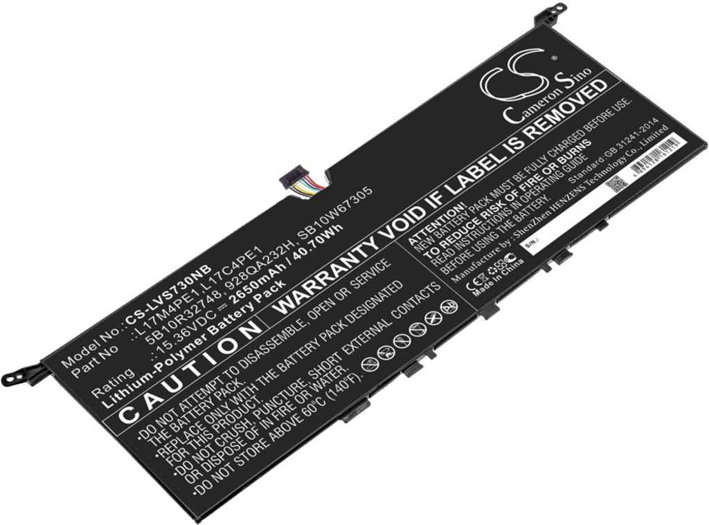 Batteri til Lenovo 5B10R32748,928QA232H,L17C4PE1,L17M4PE1,SB10W67305,L17L4PE1 2650 mAh