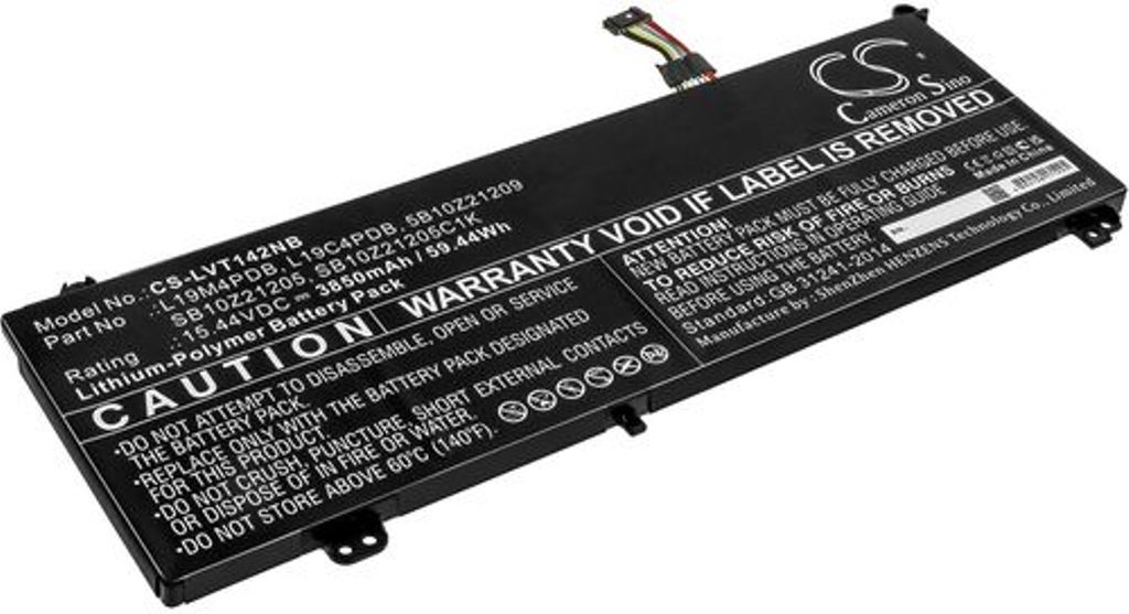 Batteri til Lenovo L19M4PDB,L19C4PDB,5B10Z21209,SB10Z21205C1K,SB10Z21205,L20C4PDB,SB10Z21200,5B10Z21201,L20M4PDB,SB11C2 3850 mAh