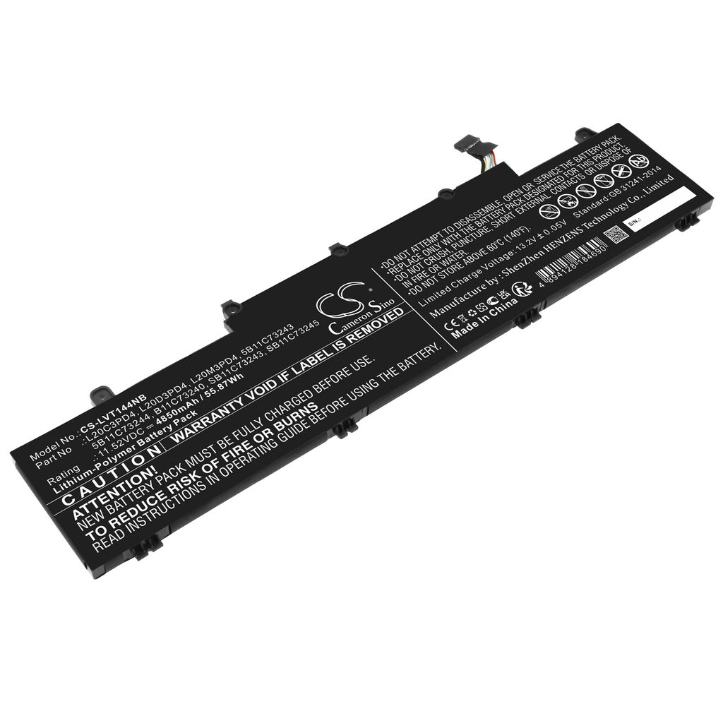 Batteri til Lenovo L20C3PD4,L20D3PD4,L20M3PD4,5B11C73243,5B11C73244,B11C73240,SB11C73243,SB11C73245,L20L3PD4,SB11C73240 4850 mAh