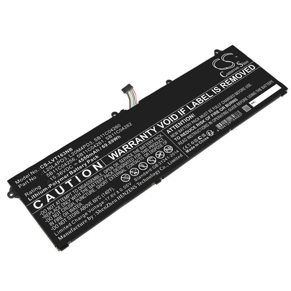 Batteri til Lenovo 5B11C04256,5B11C04261,L20L4PD3,L20M4PD3,SB11C04260,SB11C04262 4550 mAh