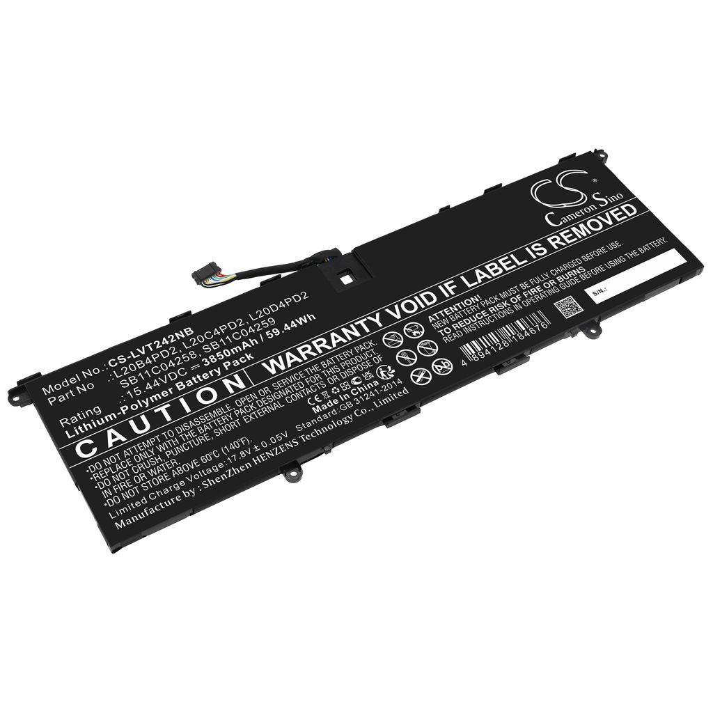 Batteri til Lenovo L20B4PD2,L20C4PD2,L20D4PD2,SB11C04258,SB11C04259 3850 mAh