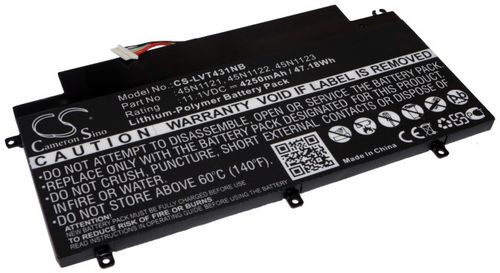 Batteri til Lenovo 45N1123,45N1122,45N1121,45N1120,ASM 45N1122,ASM P/N 45N1122,FRU 45N1123,FRU P/N 45N1123 4250 mAh