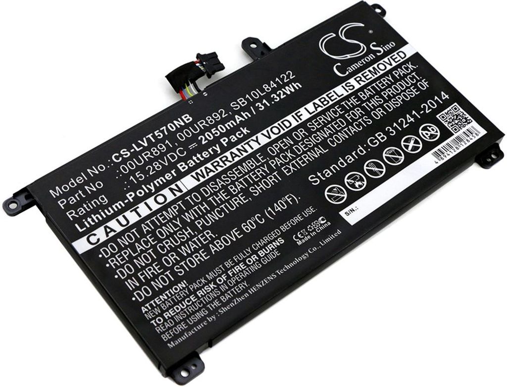Batteri til Lenovo 00UR891,00UR892,SB10L84122,SB10L84123,00UR890,01AV493,SB10L84121 2050 mAh