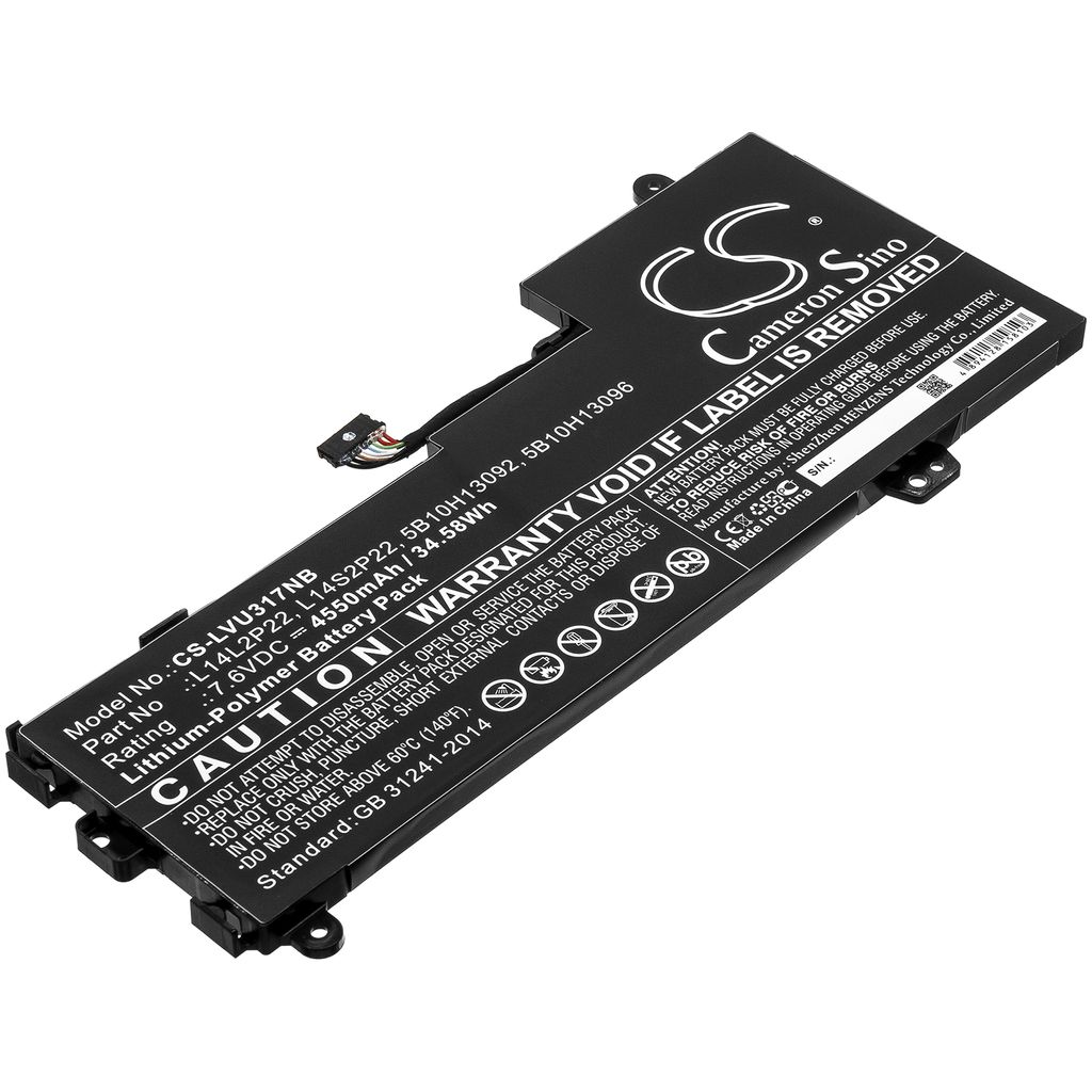 Batteri til Lenovo 5B10H13092,5B10H13096,5B10H17229,5B10H17230,5B10K10175,5B10K10178,5B10K10219,5B10K10222,L14M2P24,L14 4550 mAh