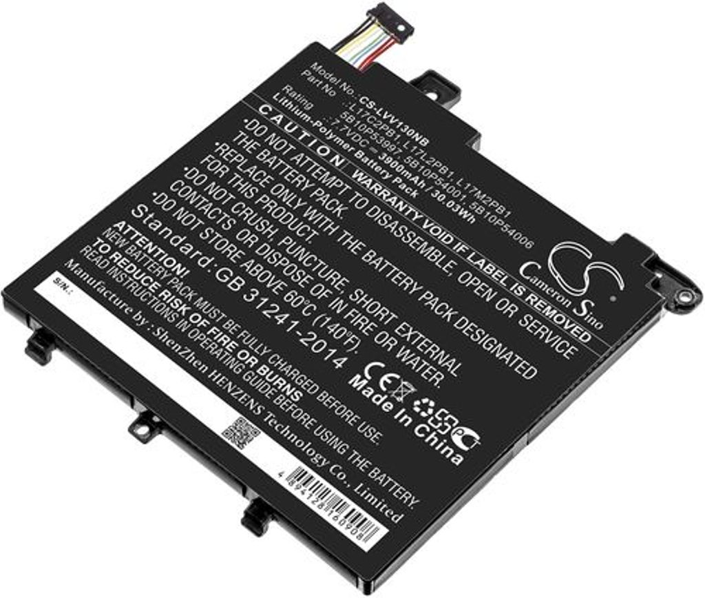 Batteri til Lenovo 5B10P53997,5B10P54001,5B10P54006,5B10W67379,5B10W67422,L17C2PB1,L17L2PB1,L17M2PB1,SB10W67211,SB10W67 3900 mAh