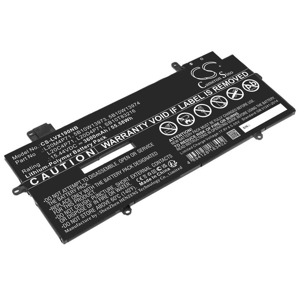 Batteri til Lenovo 5B10W13973,5B10W13974,5B10W13975,L20C4P71,L20D4P71,L20L4P71,L20M4P71,SB10T83216,SB10T83217,SB10T8321 3600 mAh