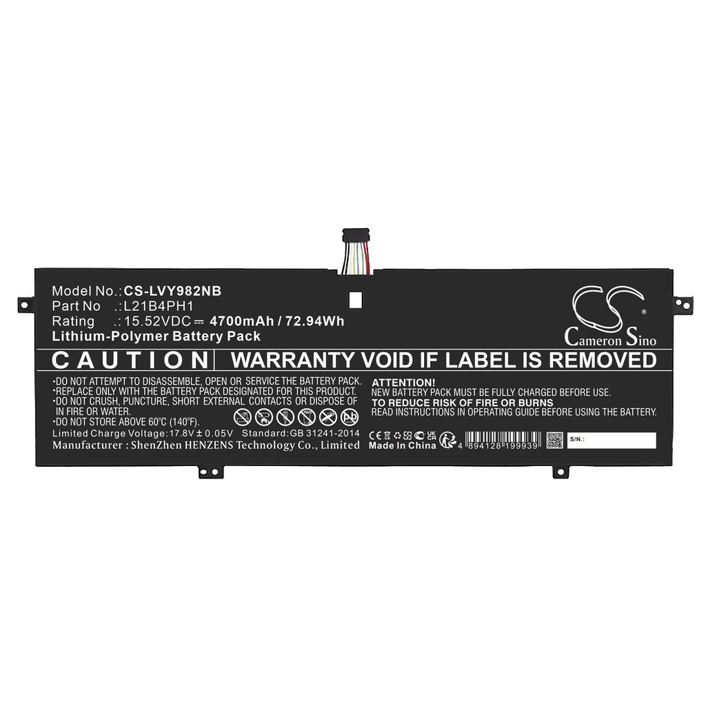 Batteri til Lenovo 5B11F35903,5B11F35905,5B11F35906,L21B4PH1,L21C4PH1,L21D4PH1,L21L4PH1,L21M4PH1,SB11F35904 4700 mAh