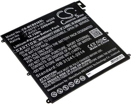 Batteri til Microsoft M1097873-001,MQ08 2200 mAh