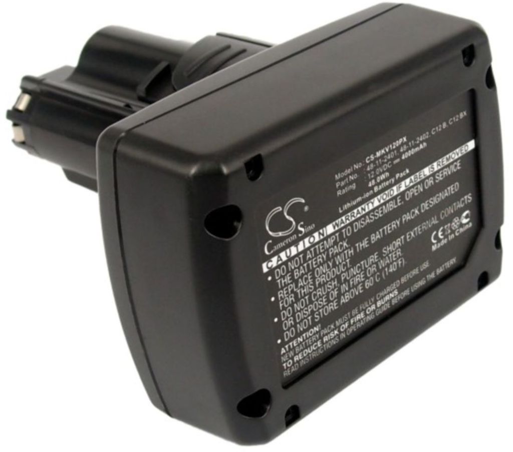 Batteri til Milwaukee 48-11-2401,48-11-2402,C12 B,C12 BX,M12,M12 B2,48-11-2411,48-11-2420,48112401,48112411,48112420,49314 4000 mAh