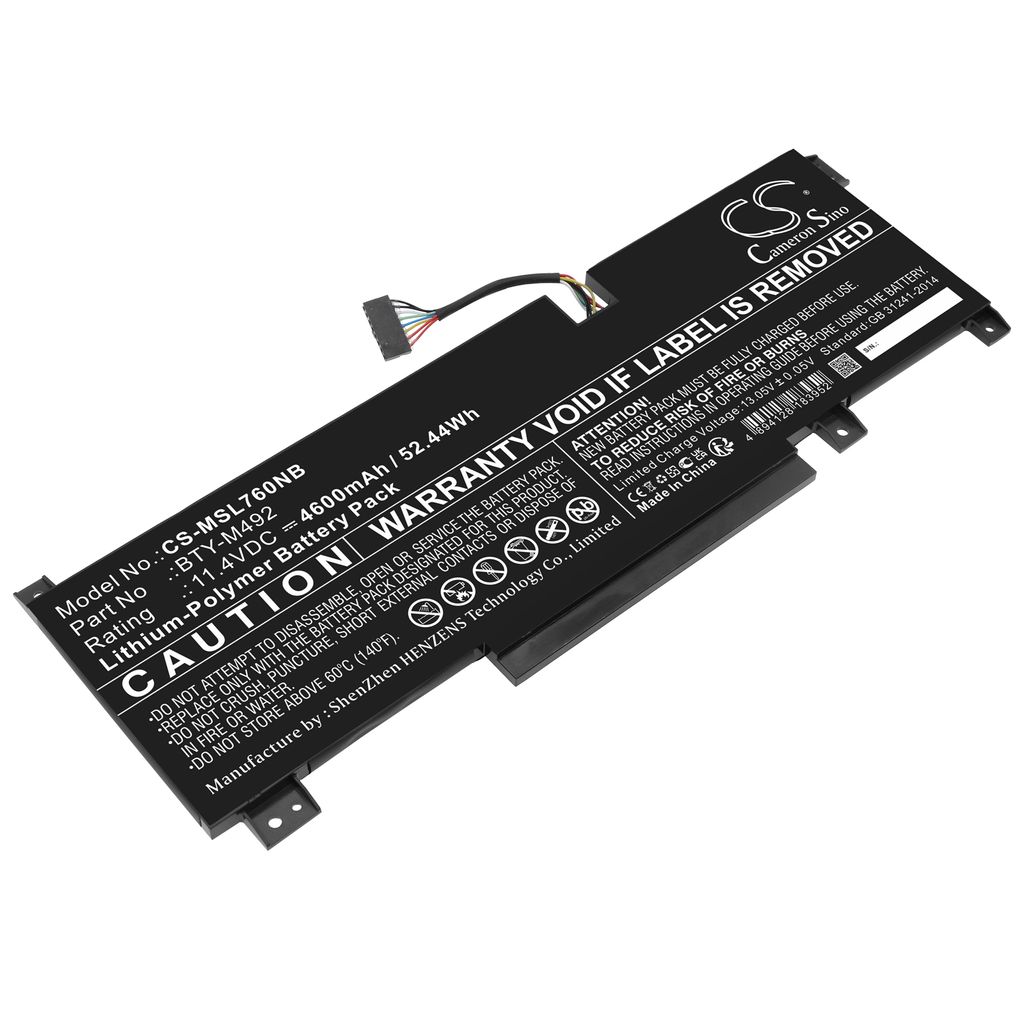 Batteri til MSI BTY-M492 4600 mAh
