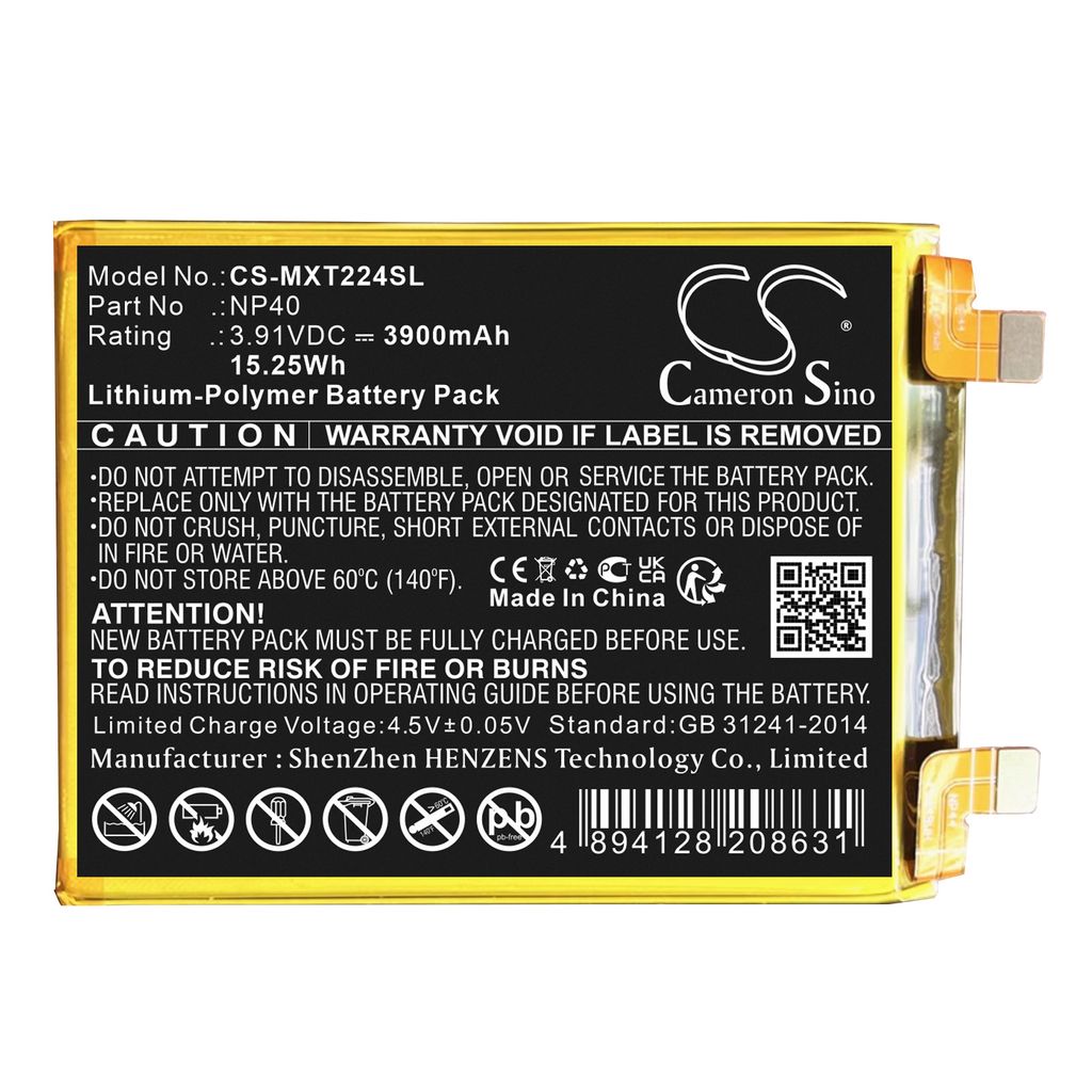 Batteri til Motorola NP40,SB18D50730,SB18D50729 3900 mAh