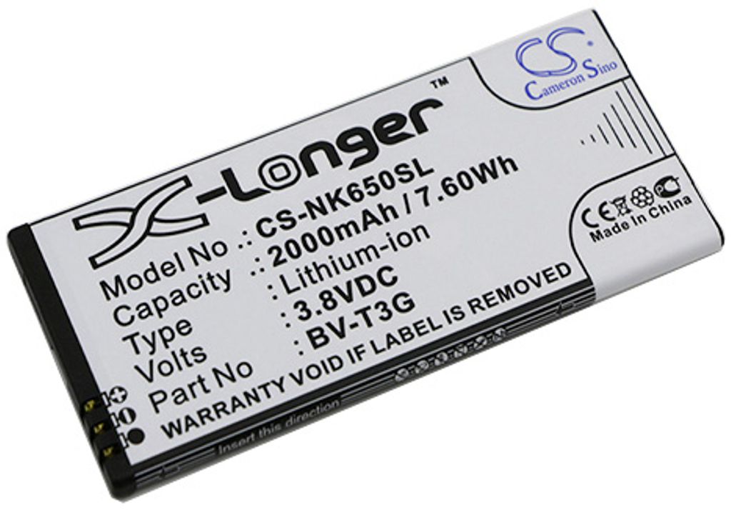 Batteri til Nokia BV-T3G 2000 mAh