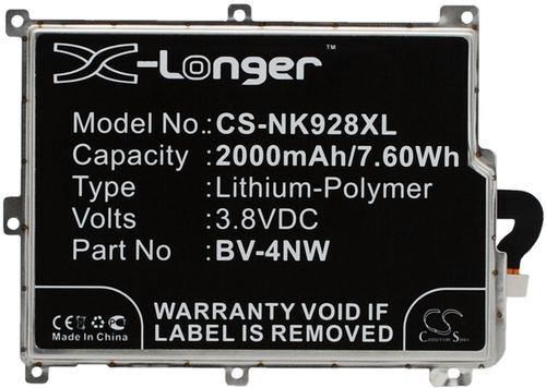 Batteri til Nokia BV-4NW 2000 mAh