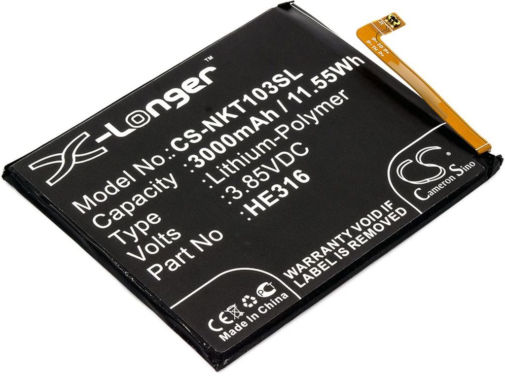 Batteri til Nokia HE316,HE335 3000 mAh