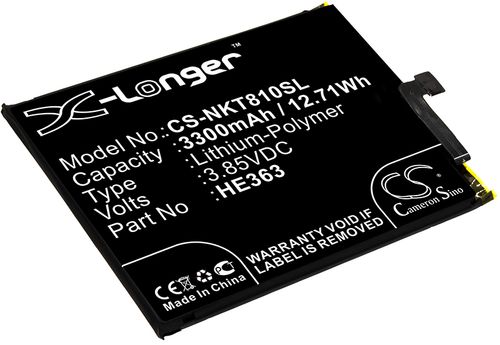 Batteri til Nokia HE363,HE362,HE377 3300 mAh