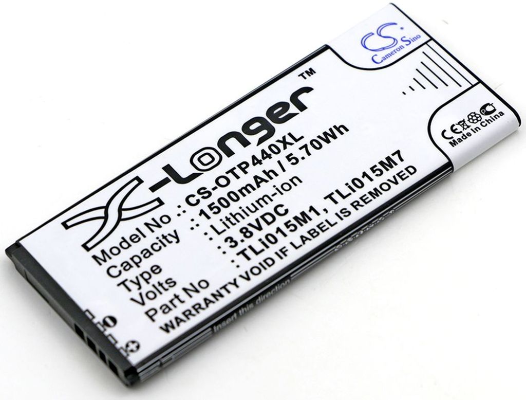 Batteri til Alcatel TLi015M1,TLi015M7,TLi015MA 1200 mAh
