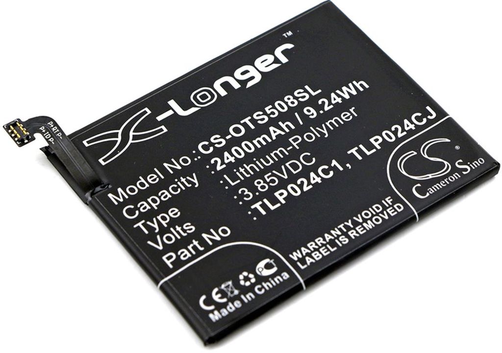 Batteri til Alcatel TLP024C1,TLP024CJ,TLP024C2,C2400007C2,TLP024CC,CAC2400011C1 2400 mAh