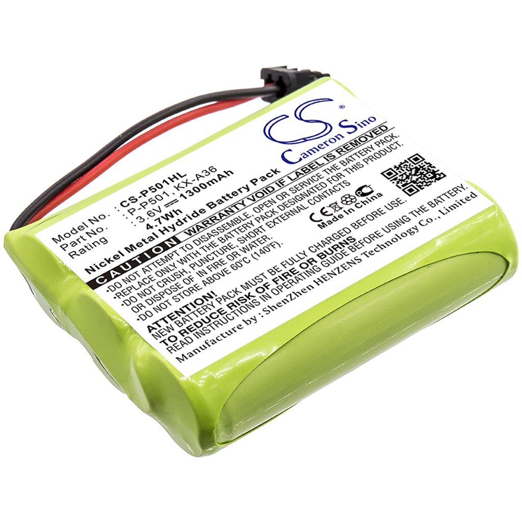 Batteri til Panasonic P-P501,TYPE 1,P-P504,P-P508,P-P510,HHR-P505,KX-TCA14,RCT-3A-C1,TYPE 21,HHR-P501,KX-A36 1300 mAh