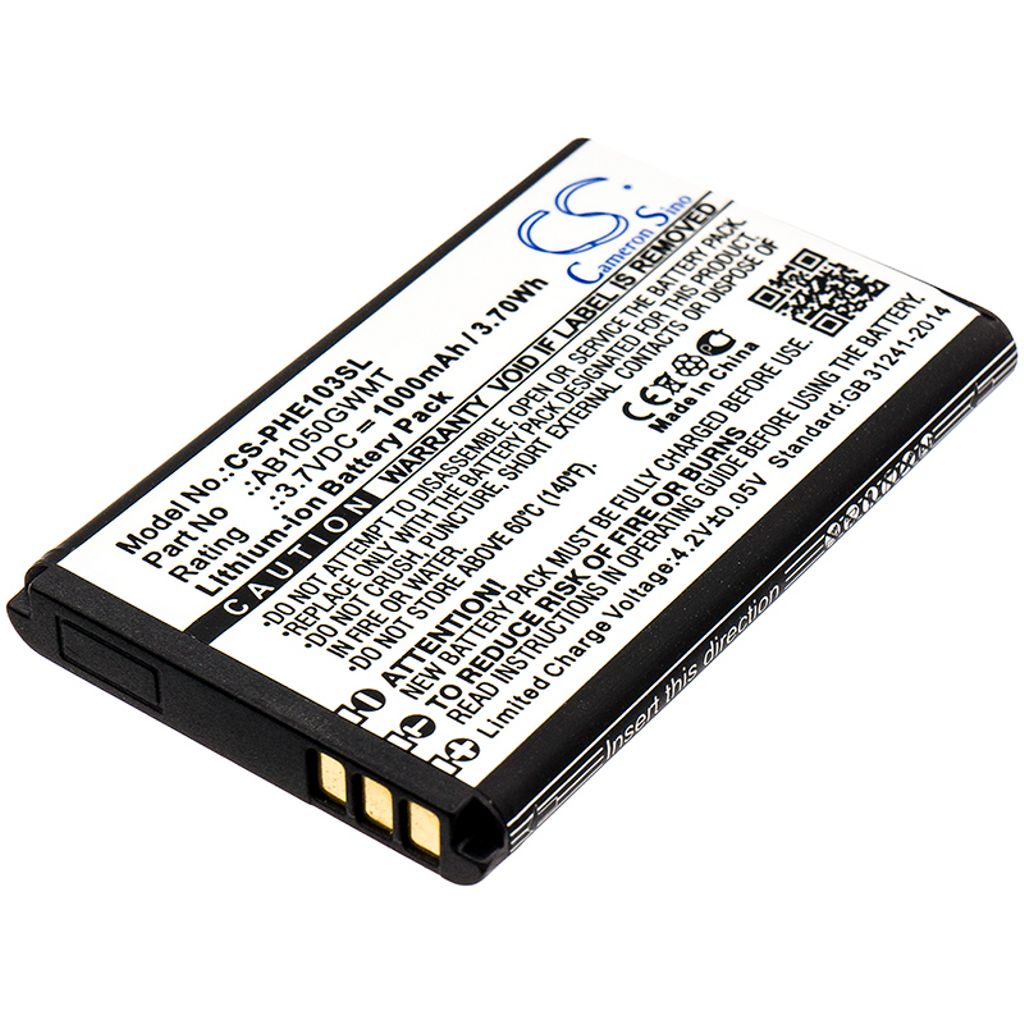 Batteri til Philips AB1050GWMT 1000 mAh