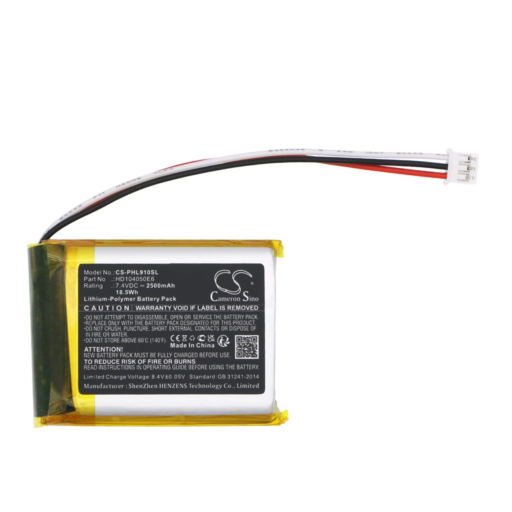 Batteri til Philips HD104050E6 2500 mAh