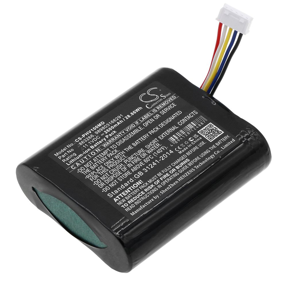 Batteri til Philips 863266,989803166291,453564243501,989803174881 2600 mAh