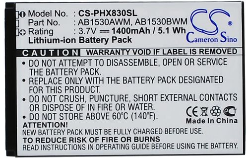 Batteri til Philips AB1530AWM,AB1530BWM 1400 mAh