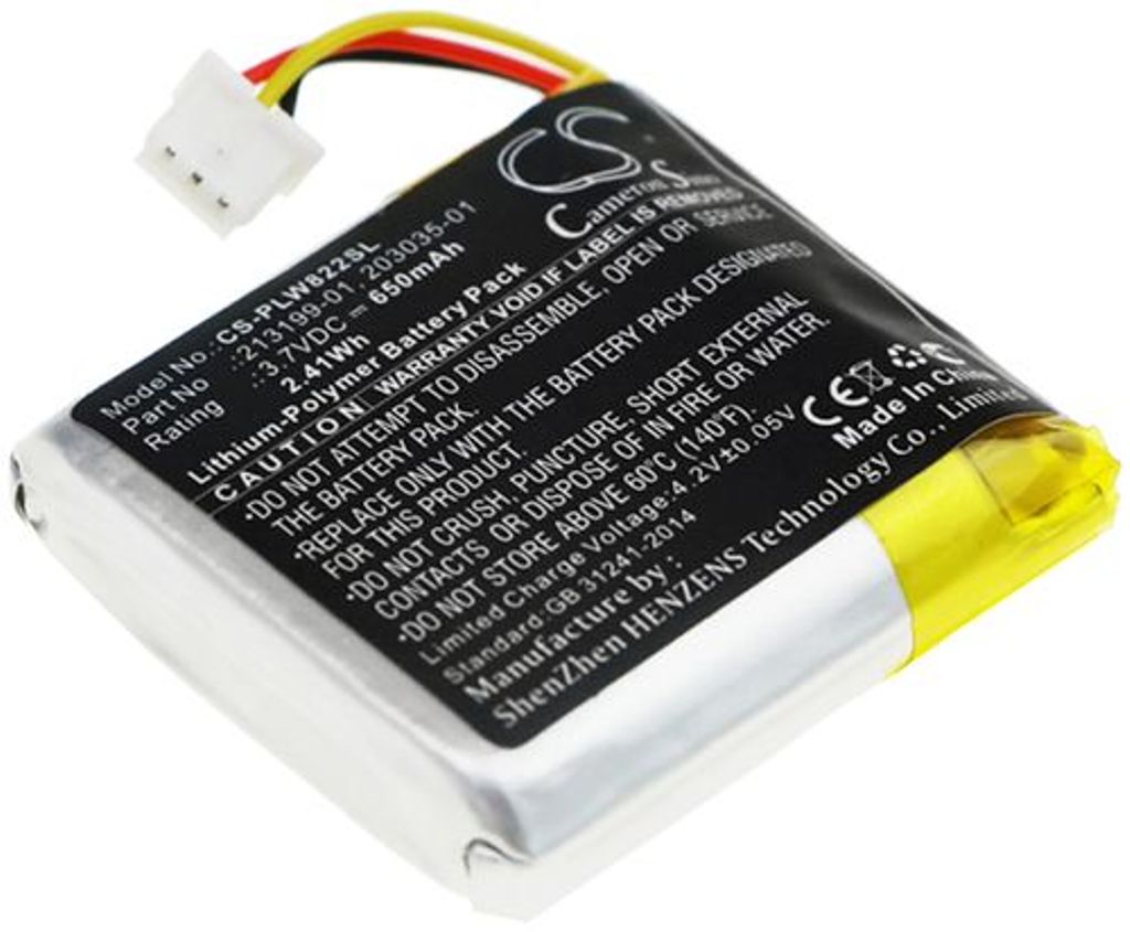 Batteri til Plantronics 213199-01,203055-01,203035-01,208769-02,208769-01,203035-11 480 mAh