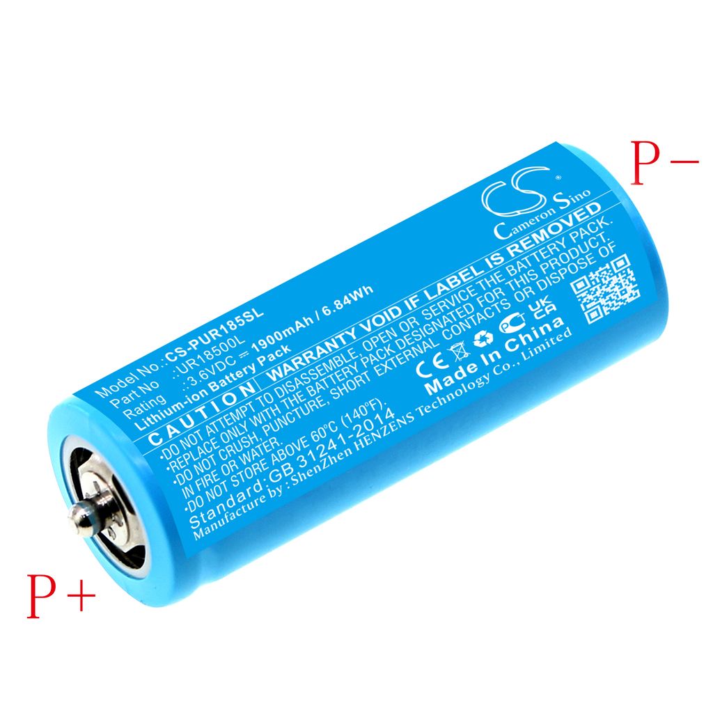 Batteri til Braun UR18500L,3018765,6703925,703-0925,81377206,67030625,67030925,67030924,7030924,81489177,UR18500Y 1900 mAh