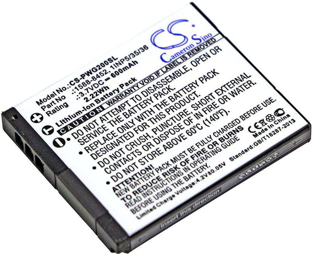 Batteri til Panasonic 1588-8452,1INP5/35/36 600 mAh