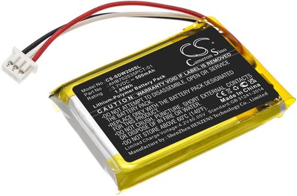 Batteri til Sennheiser AHB702535PCT-01 500 mAh
