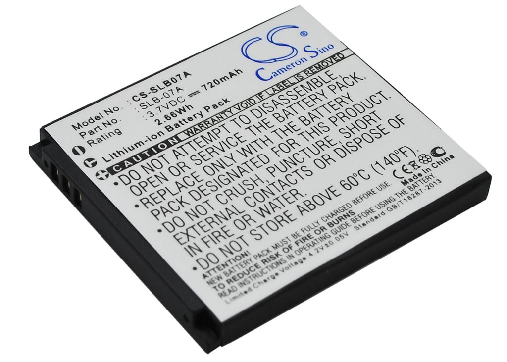 Batteri til Samsung SLB-07A (720mAh)