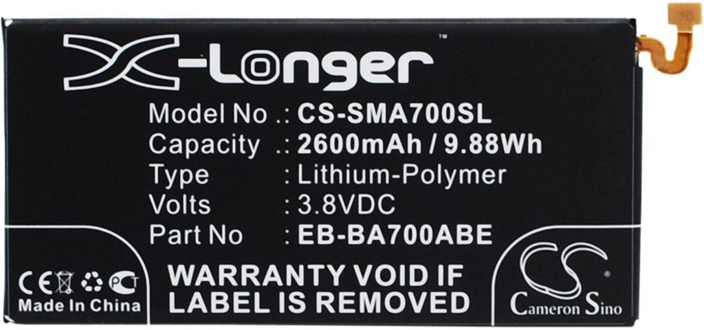 Batteri til Samsung EB-BA700ABE,GH43-04340A 2600 mAh