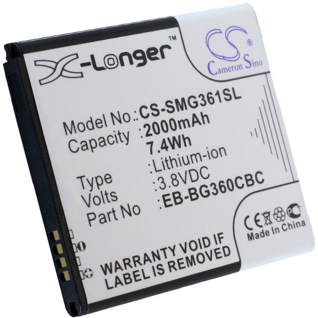 Batteri til Samsung EB-BG360CBC,EB-BG360CBE,EB-BG360BBE,EB-BG360CBU,EB-BG360CBZ 2000 mAh