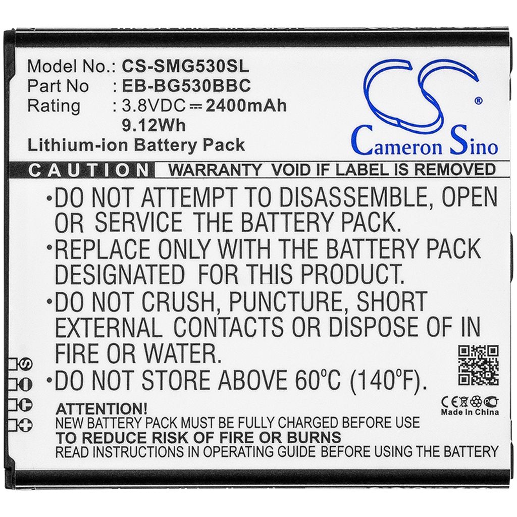 Batteri til Samsung EB-BG530BBC,EB-BG530BBE,EB-BG530CBB,EB-BG530CBE,GH43-04372A,EB-BG530CBZ,BG530CBU,EB-BG530BBU,EB-BG53 2600 mAh