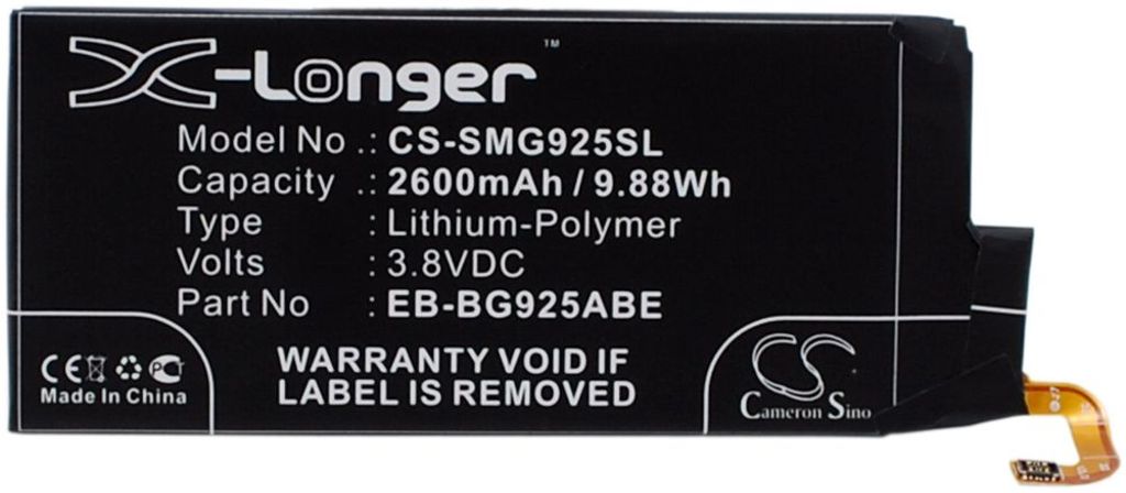 Batteri til Samsung EB-BG925ABE,GH43-04420A,GH43-04420B,EB-BG925ABA 2600 mAh