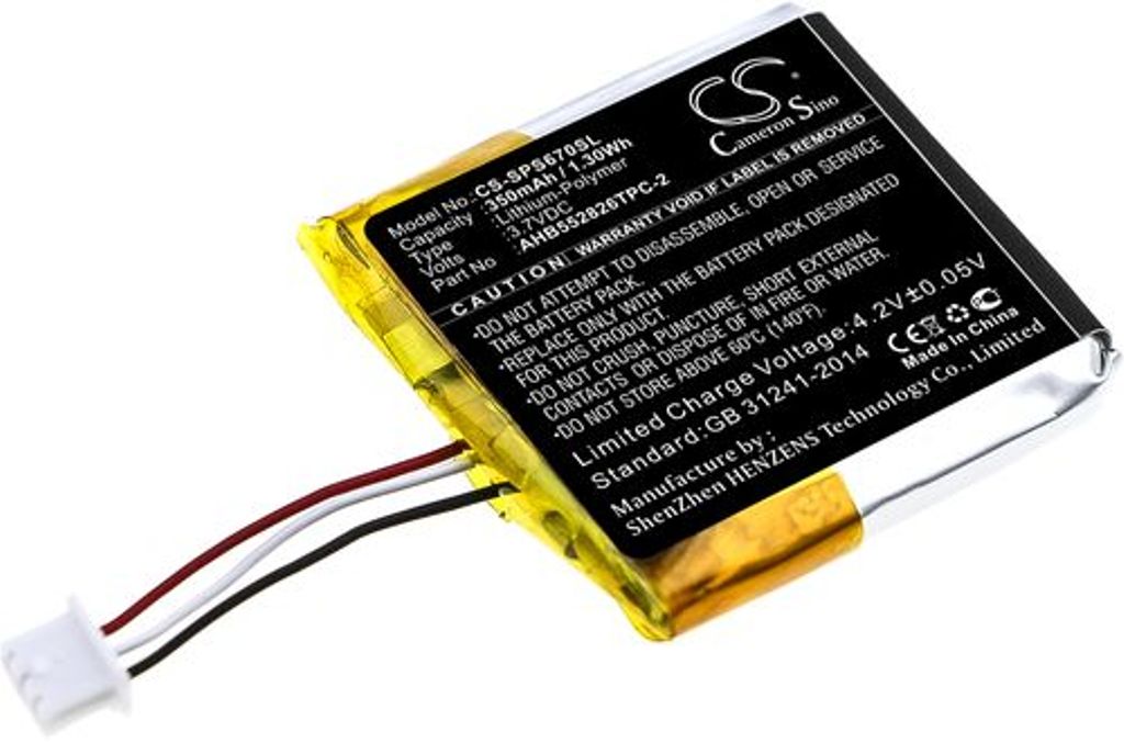 Batteri til Sennheiser AHB552826TPC-2 350 mAh