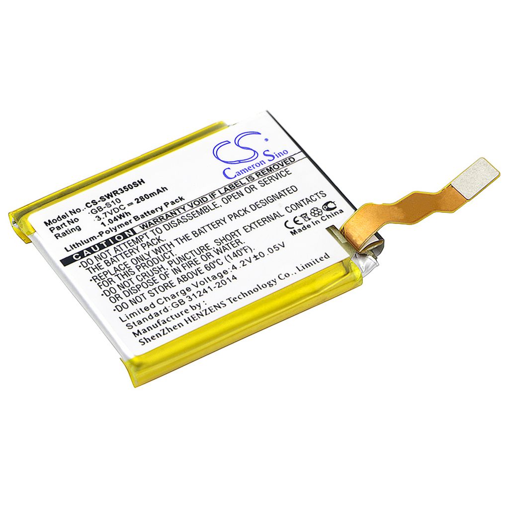 Batteri til Sony GB-S10,GB-S10-353235-0100,1288-9079,1588-0911 280 mAh