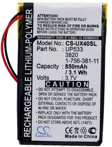 Batteri til Sony UP553,1-756-381-11 850 mAh